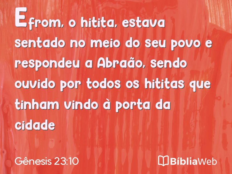 Gênesis 23:10 em imagem para compartilhar
