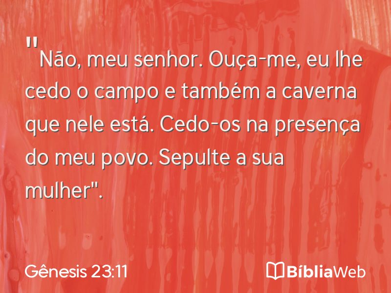 Gênesis 23:11 em imagem para compartilhar