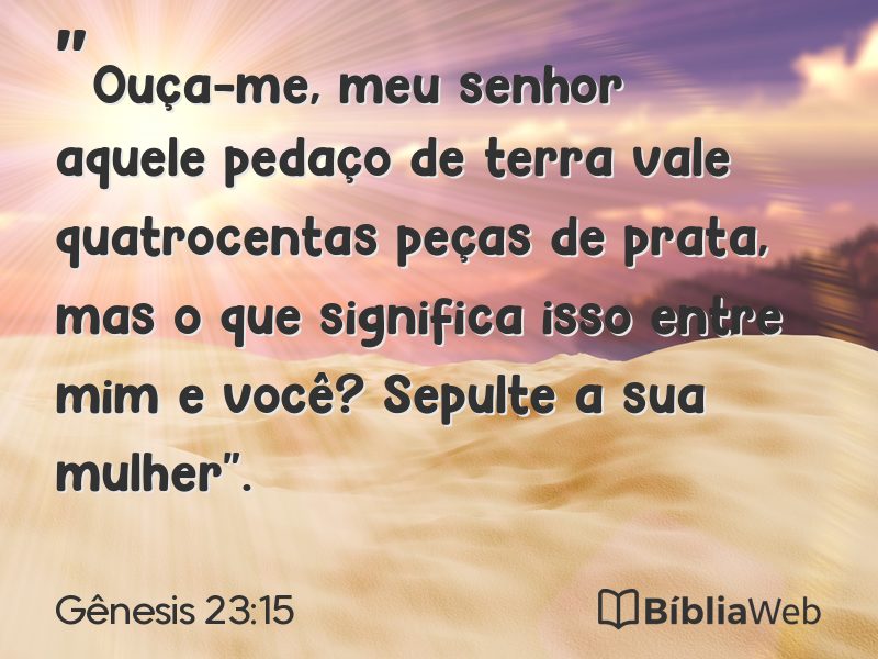Gênesis 23:15 em imagem para compartilhar