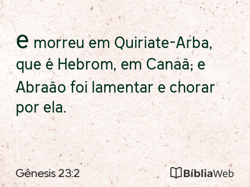 Gênesis 23:2 em imagem para compartilhar