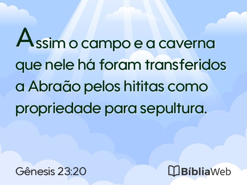 Gênesis 23:20 em imagem para compartilhar