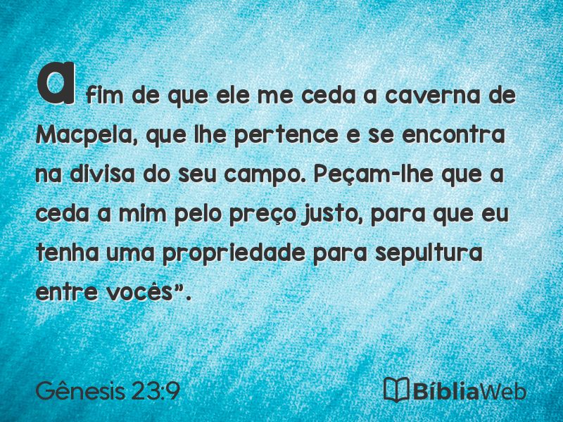 Gênesis 23:9 em imagem para compartilhar