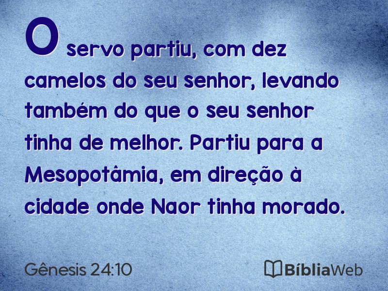 Gênesis 24:10 em imagem para compartilhar
