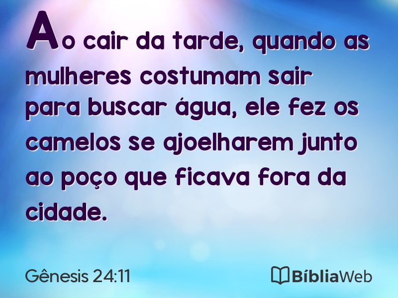 Gênesis 24:11 em imagem para compartilhar