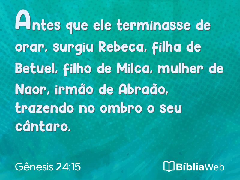Gênesis 24:15 em imagem para compartilhar