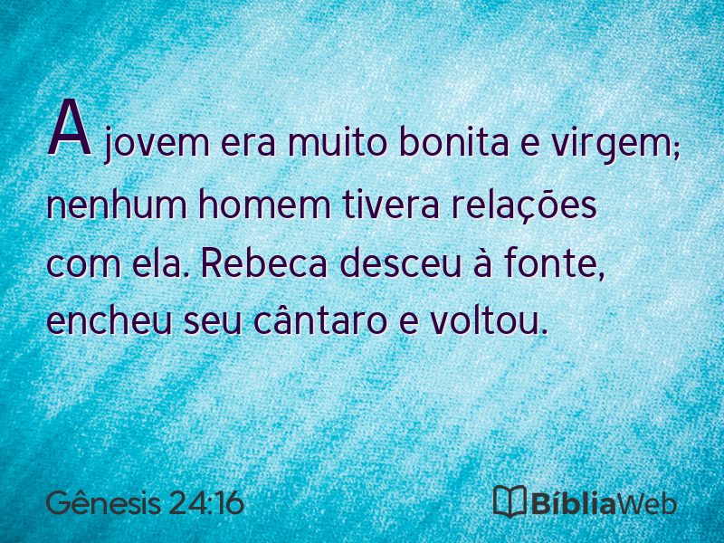 Gênesis 24:16 em imagem para compartilhar
