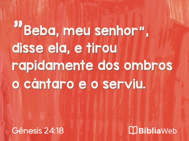 Gênesis 24:18 em imagem para compartilhar