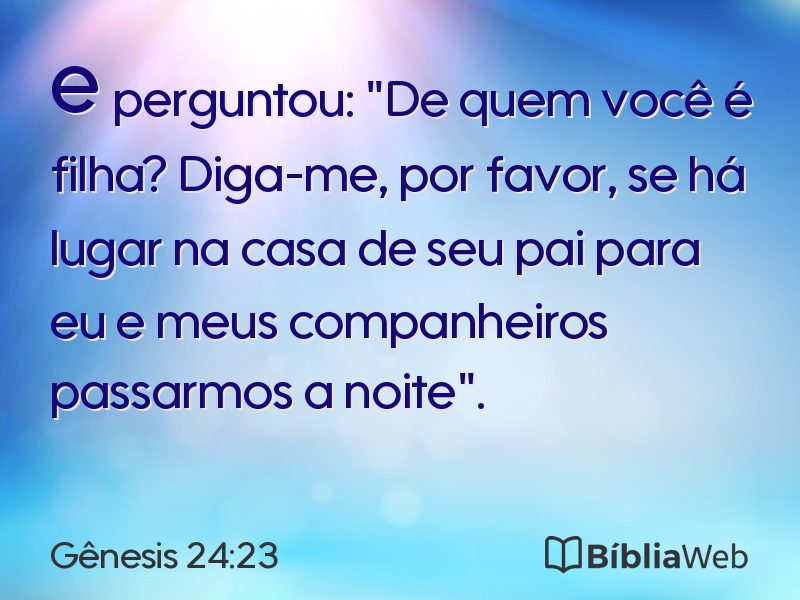 Gênesis 24:23 em imagem para compartilhar