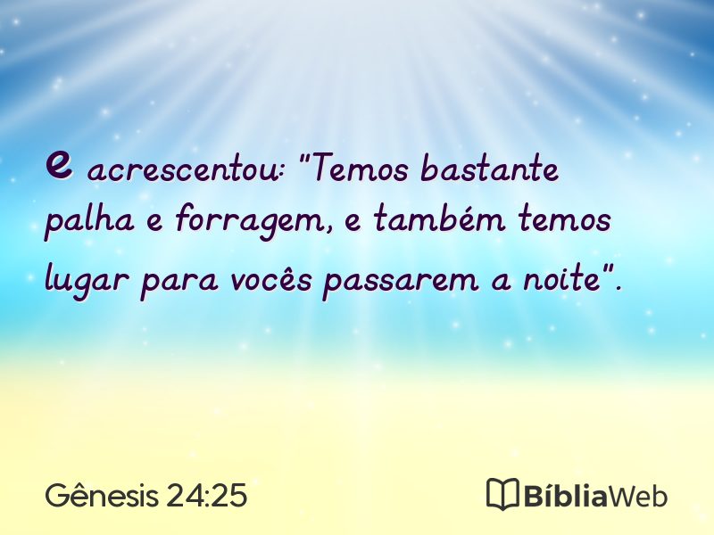 Gênesis 24:25 em imagem para compartilhar