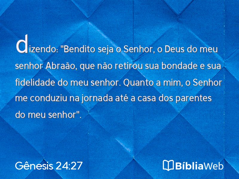 Gênesis 24:27 em imagem para compartilhar
