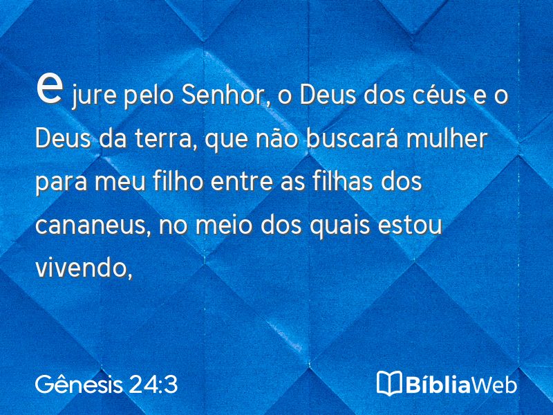 Gênesis 24:3 em imagem para compartilhar