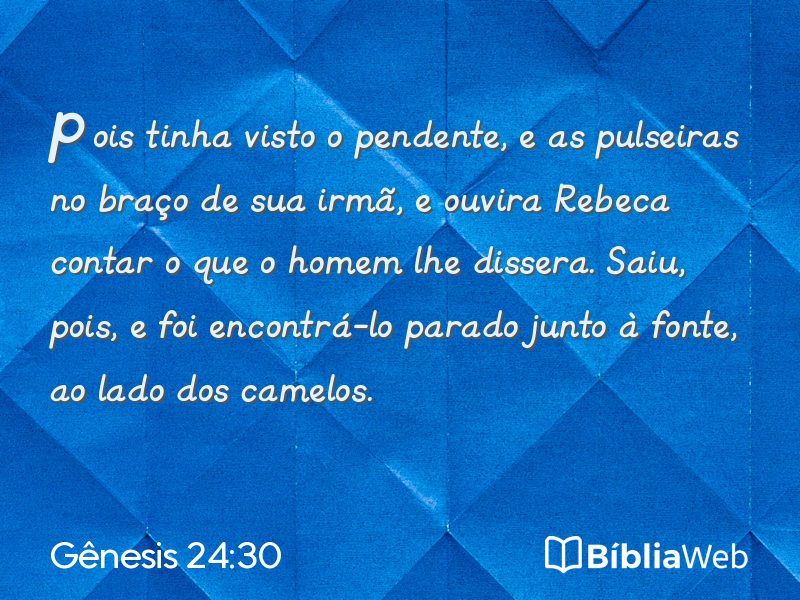 Gênesis 24:30 em imagem para compartilhar