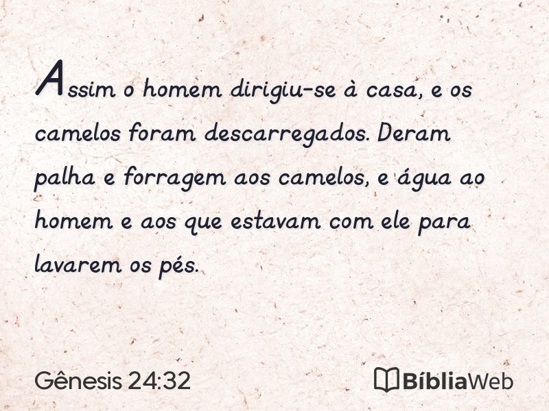Gênesis 24:32 em imagem para compartilhar