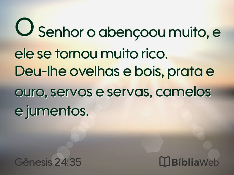 Gênesis 24:35 em imagem para compartilhar