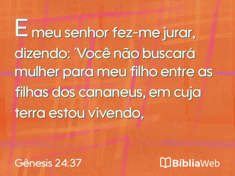 Gênesis 24:37 em imagem para compartilhar