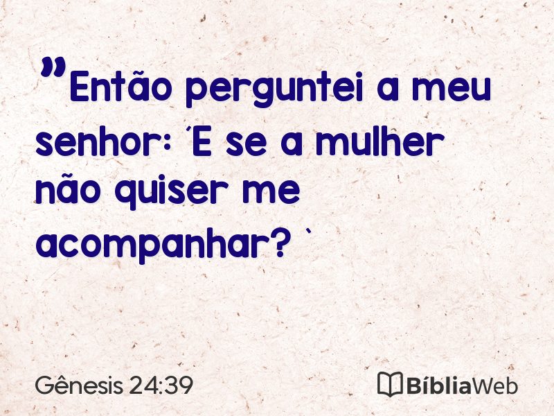 Gênesis 24:39 em imagem para compartilhar