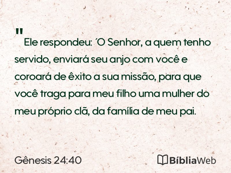 Gênesis 24:40 em imagem para compartilhar