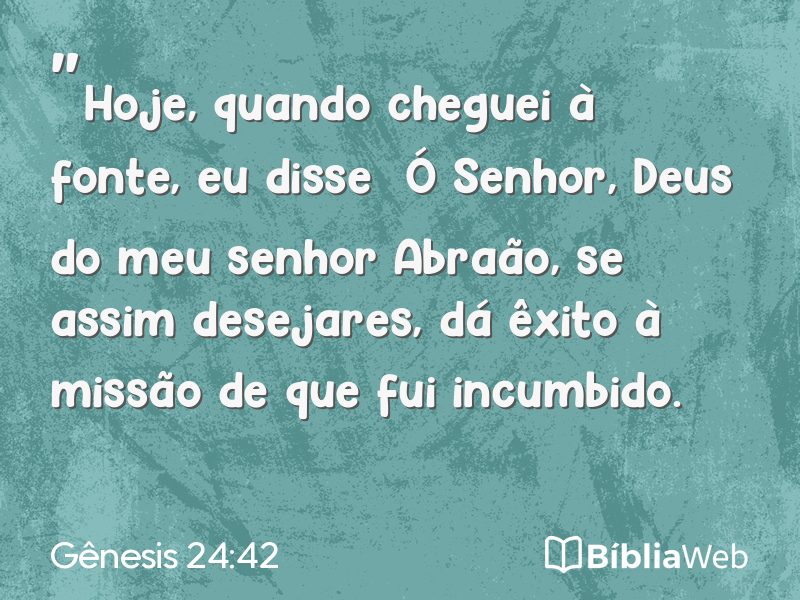 Gênesis 24:42 em imagem para compartilhar