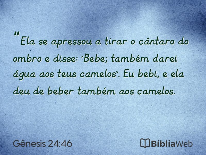 Gênesis 24:46 em imagem para compartilhar