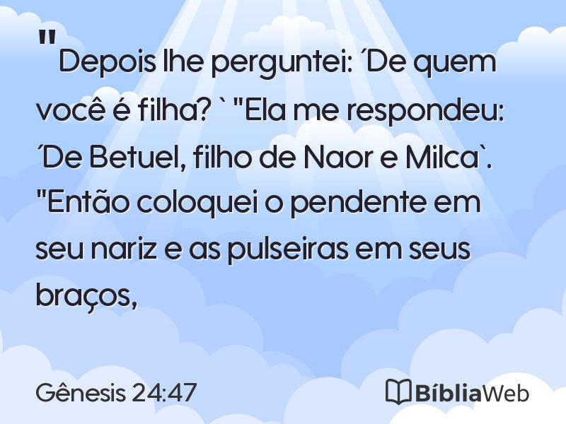 Gênesis 24:47 em imagem para compartilhar