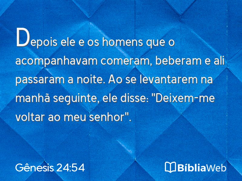 Gênesis 24:54 em imagem para compartilhar
