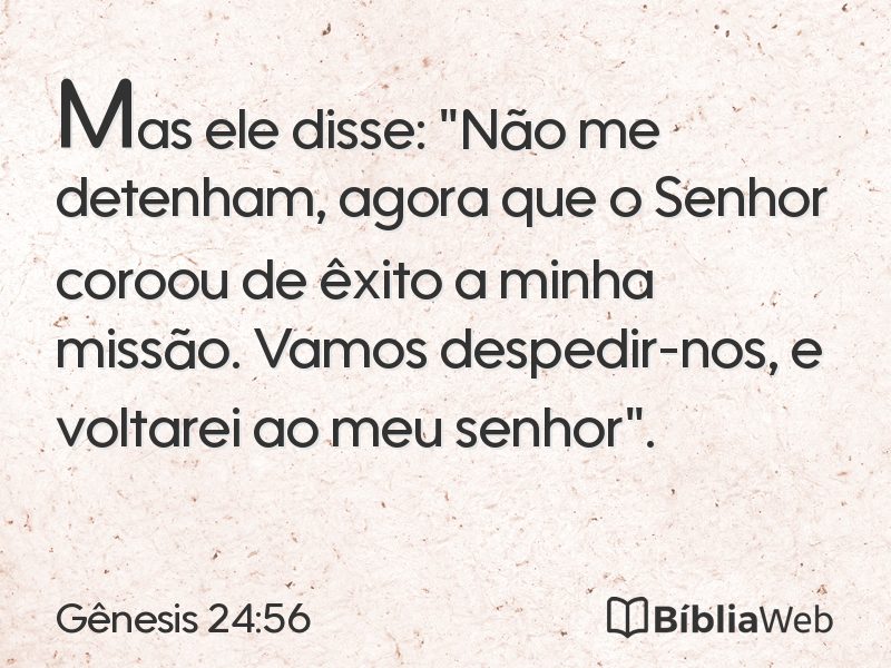 Gênesis 24:56 em imagem para compartilhar