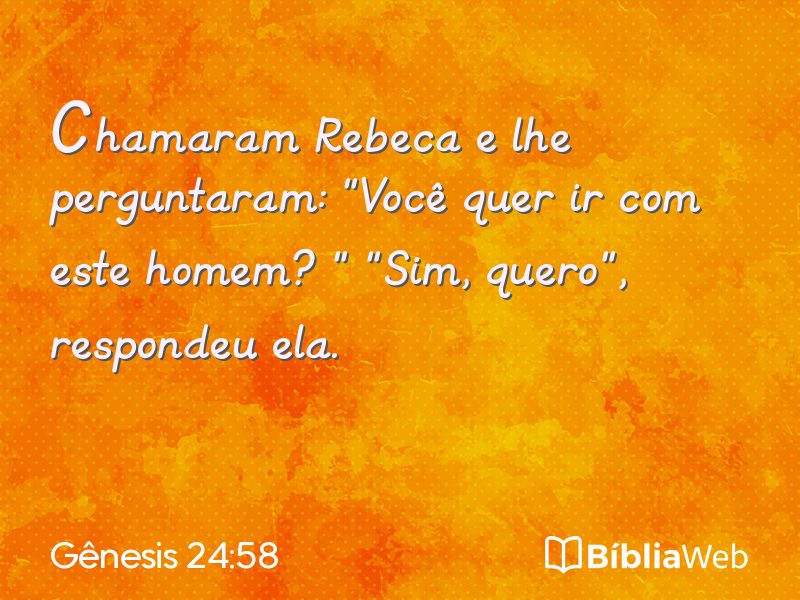 Gênesis 24:58 em imagem para compartilhar