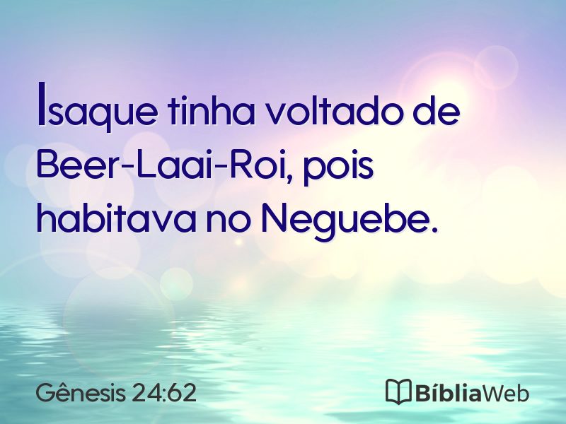 Gênesis 24:62 em imagem para compartilhar