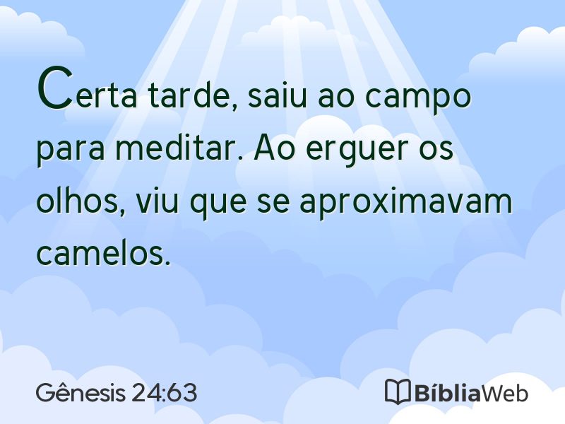 Gênesis 24:63 em imagem para compartilhar