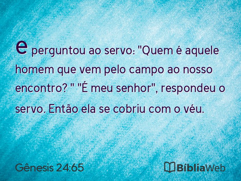 Gênesis 24:65 em imagem para compartilhar