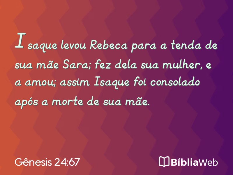 Gênesis 24:67 em imagem para compartilhar