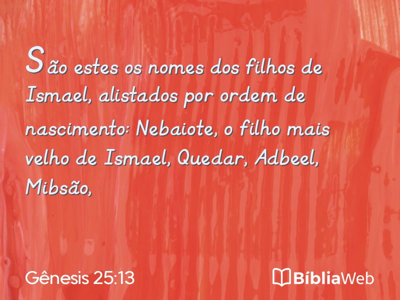 Gênesis 25:13 em imagem para compartilhar