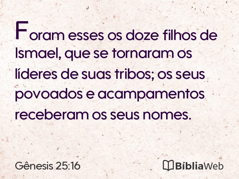 Gênesis 25:16 em imagem para compartilhar