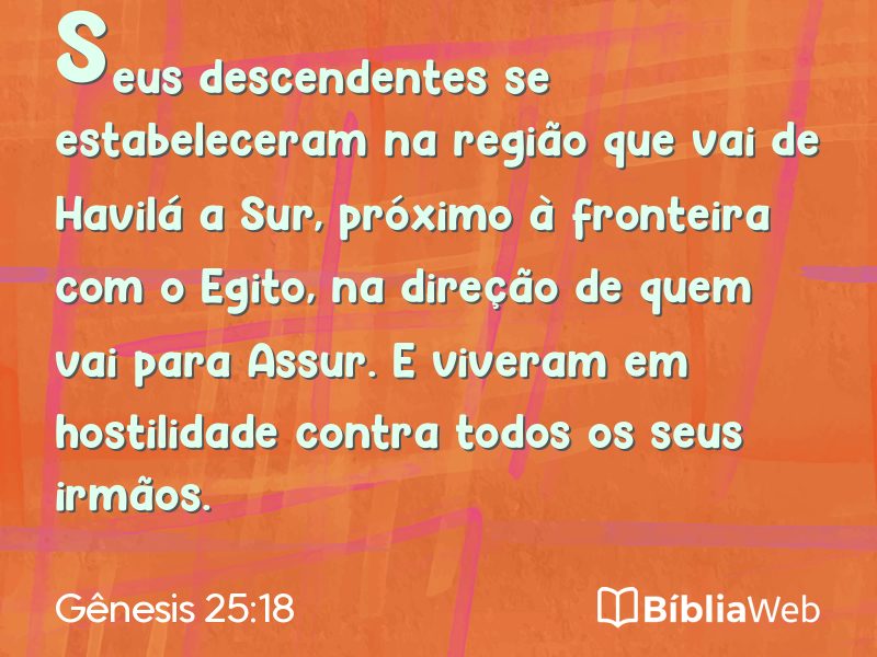Gênesis 25:18 em imagem para compartilhar
