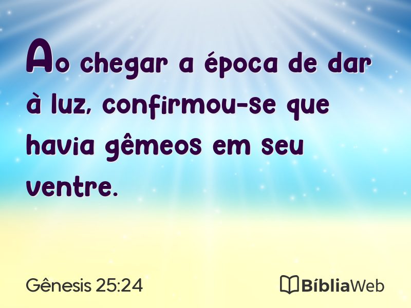 Gênesis 25:24 em imagem para compartilhar