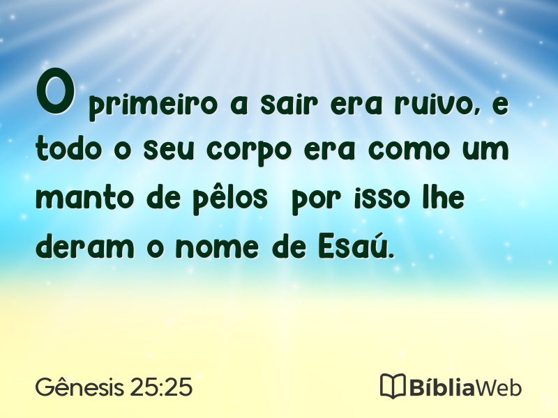 Gênesis 25:25 em imagem para compartilhar