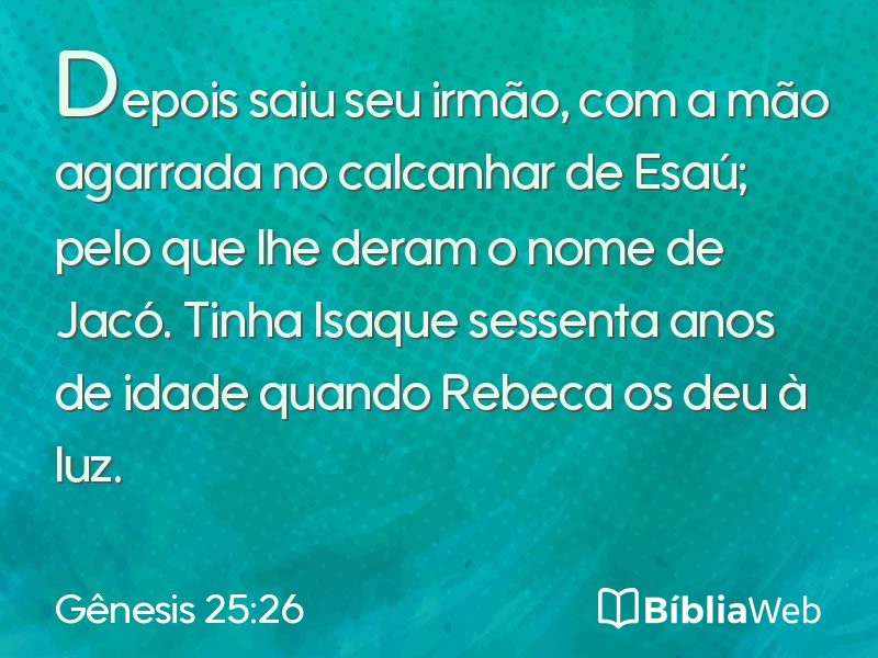 Gênesis 25:26 em imagem para compartilhar