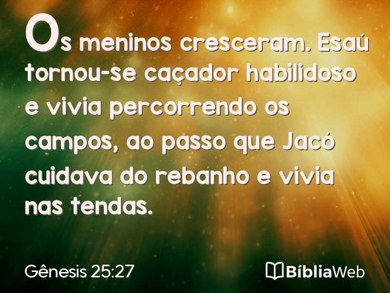 Gênesis 25:27 em imagem para compartilhar
