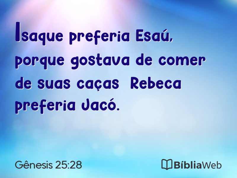 Gênesis 25:28 em imagem para compartilhar