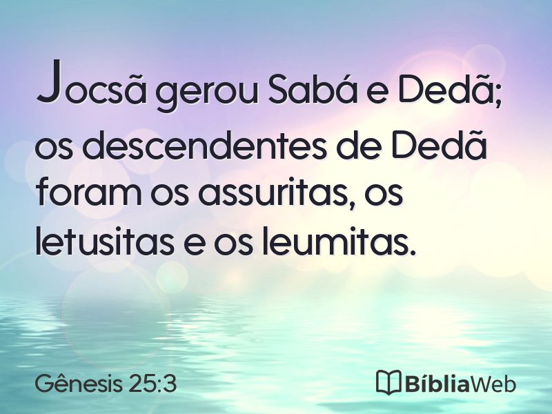 Gênesis 25:3 em imagem para compartilhar