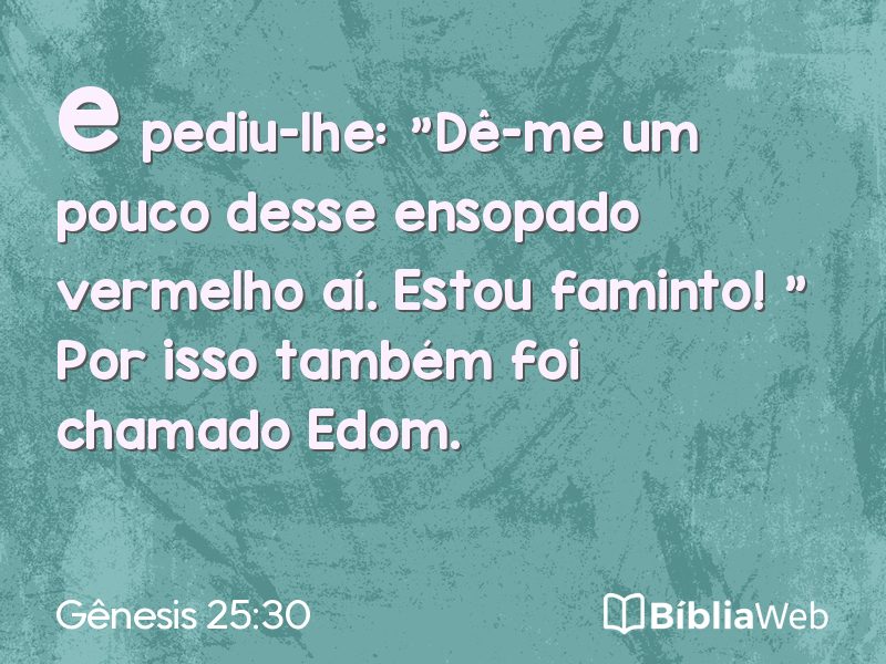 Gênesis 25:30 em imagem para compartilhar
