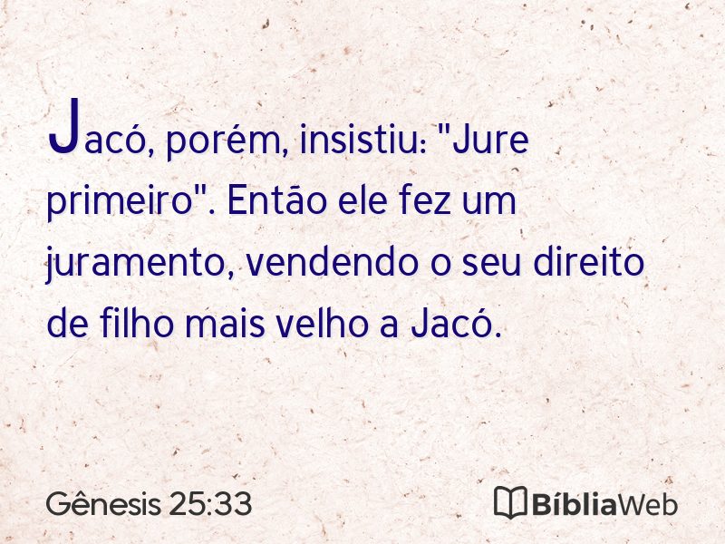 Gênesis 25:33 em imagem para compartilhar