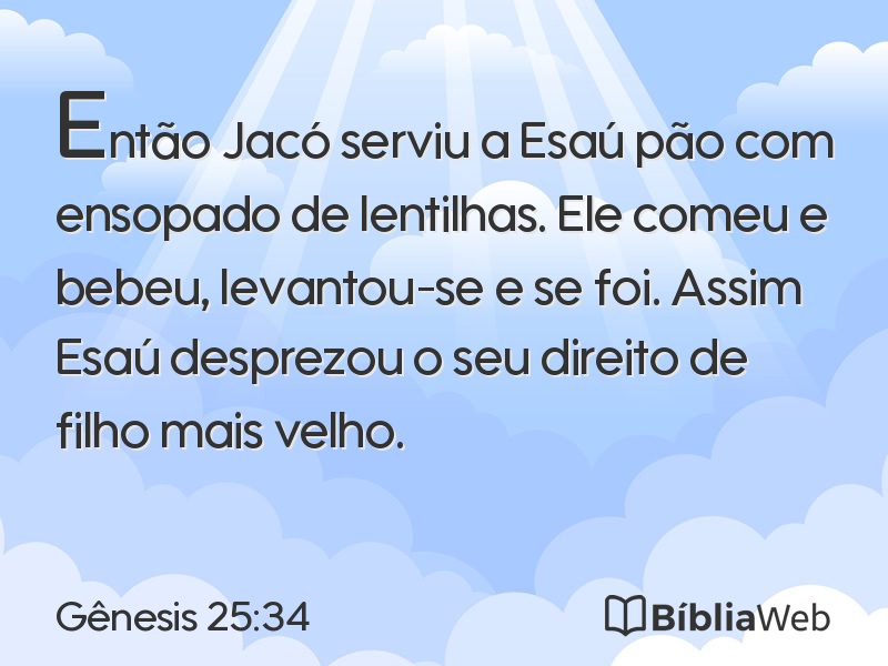 Gênesis 25:34 em imagem para compartilhar