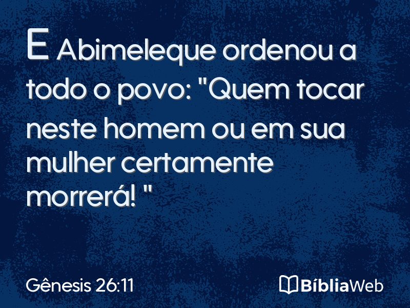 Gênesis 26:11 em imagem para compartilhar