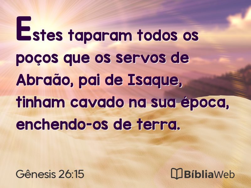 Gênesis 26:15 em imagem para compartilhar