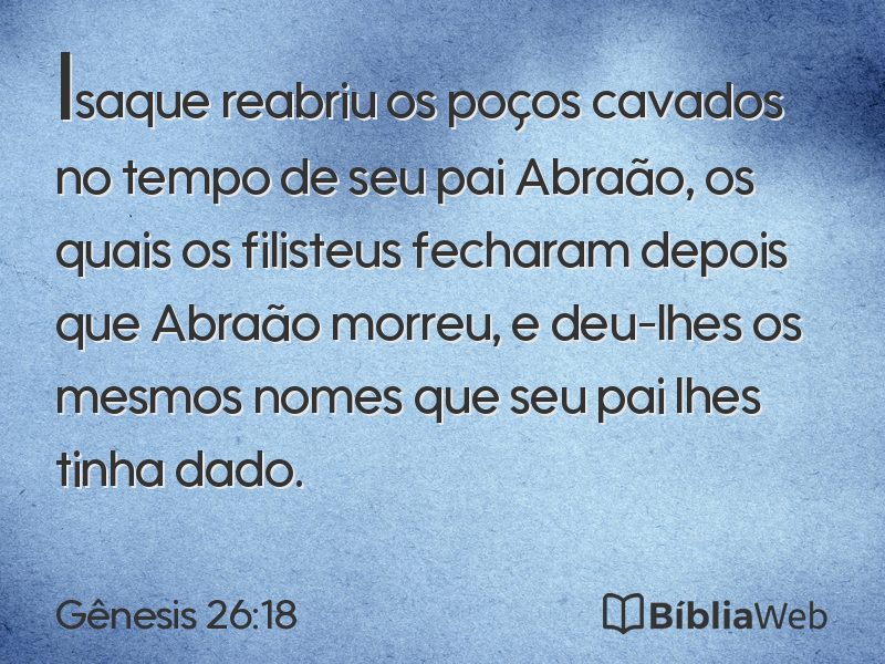 Gênesis 26:18 em imagem para compartilhar