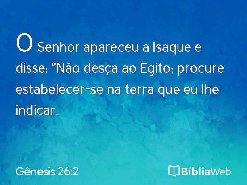 Gênesis 26:2 em imagem para compartilhar