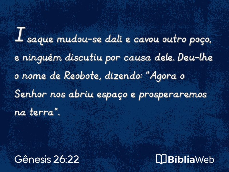 Gênesis 26:22 em imagem para compartilhar
