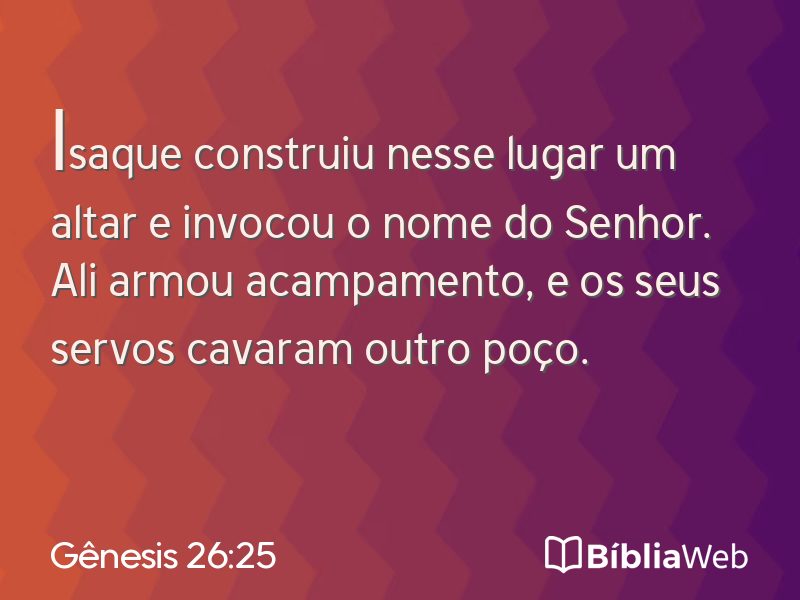 Gênesis 26:25 em imagem para compartilhar