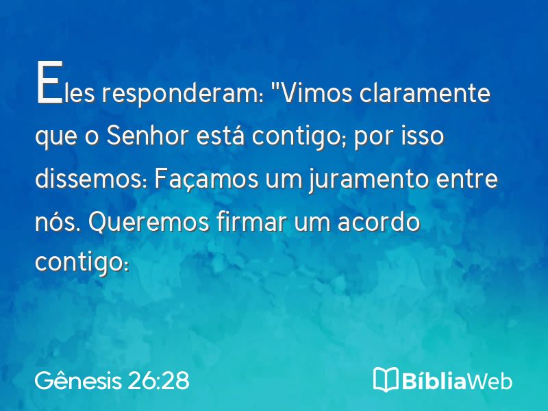 Gênesis 26:28 em imagem para compartilhar